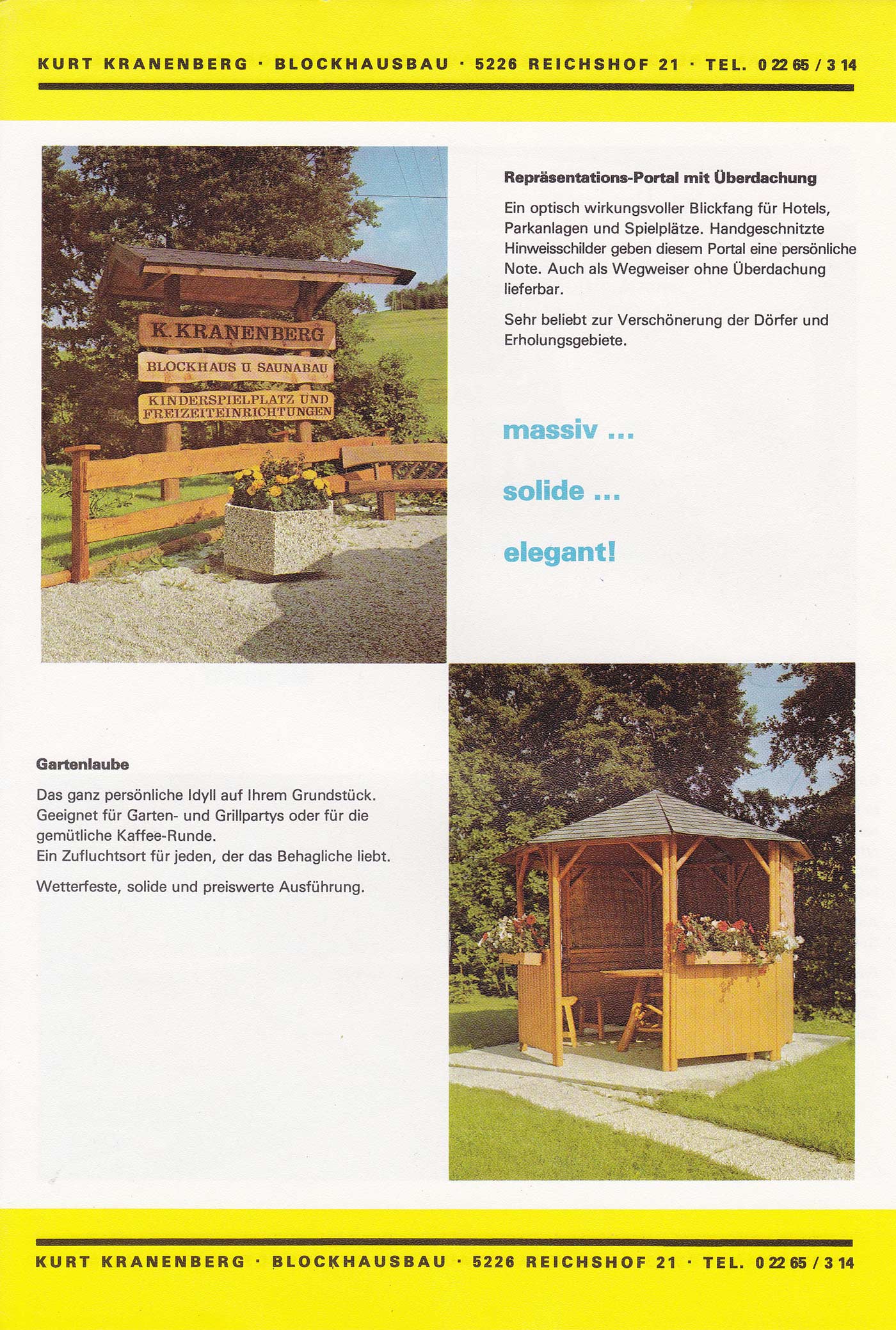 Historische Anzeige Kurt Kranenberg Blockhausbau